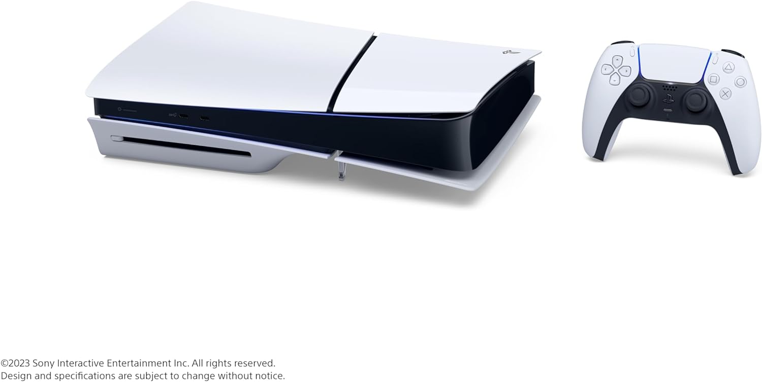 Sony PlayStation 5 Slim Standard Disk Edition Console, Detachable Disk Drive, Support 4K 120Hz, x86-64-AMD Ryzen Processor, AMD Radeon RDNA 2 GPU, 16GB RAM, Built-In 1TB SSD Storage Sony PlayStation 5 Slim Standard Disk Edition Console, Detachable Disk Drive, Support 4K 120Hz, x86-64-AMD Ryzen Processor, AMD Radeon RDNA 2 GPU, 16GB RAM, Built-In 1TB SSD Storage